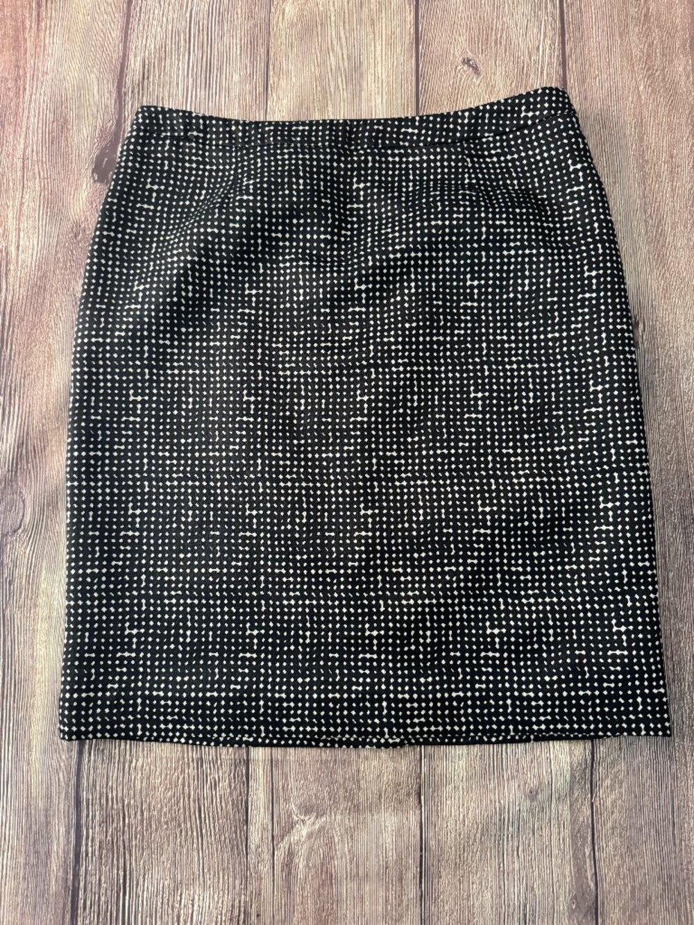 Tory Burch Black White abstract print straight skirt 12